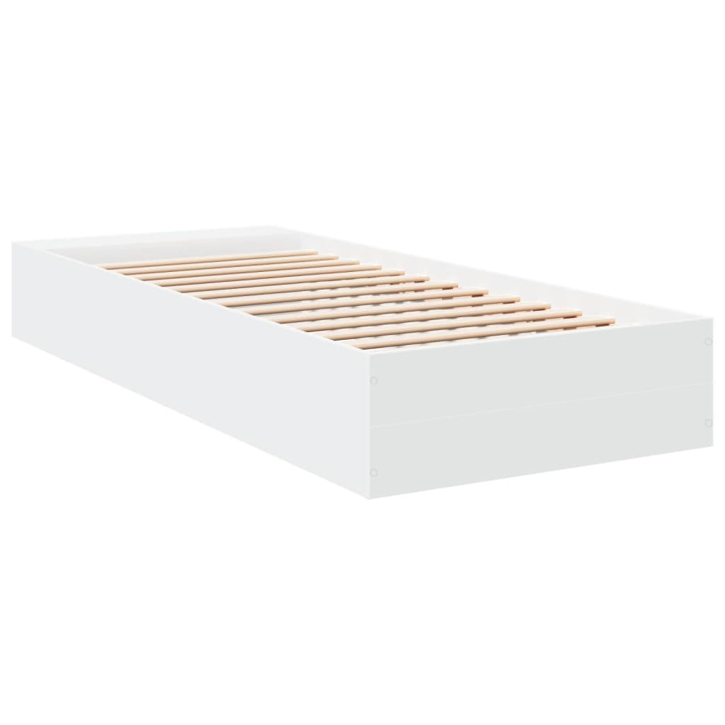 Sengeramme Hvit 90X190 Cm Konstruert Tre