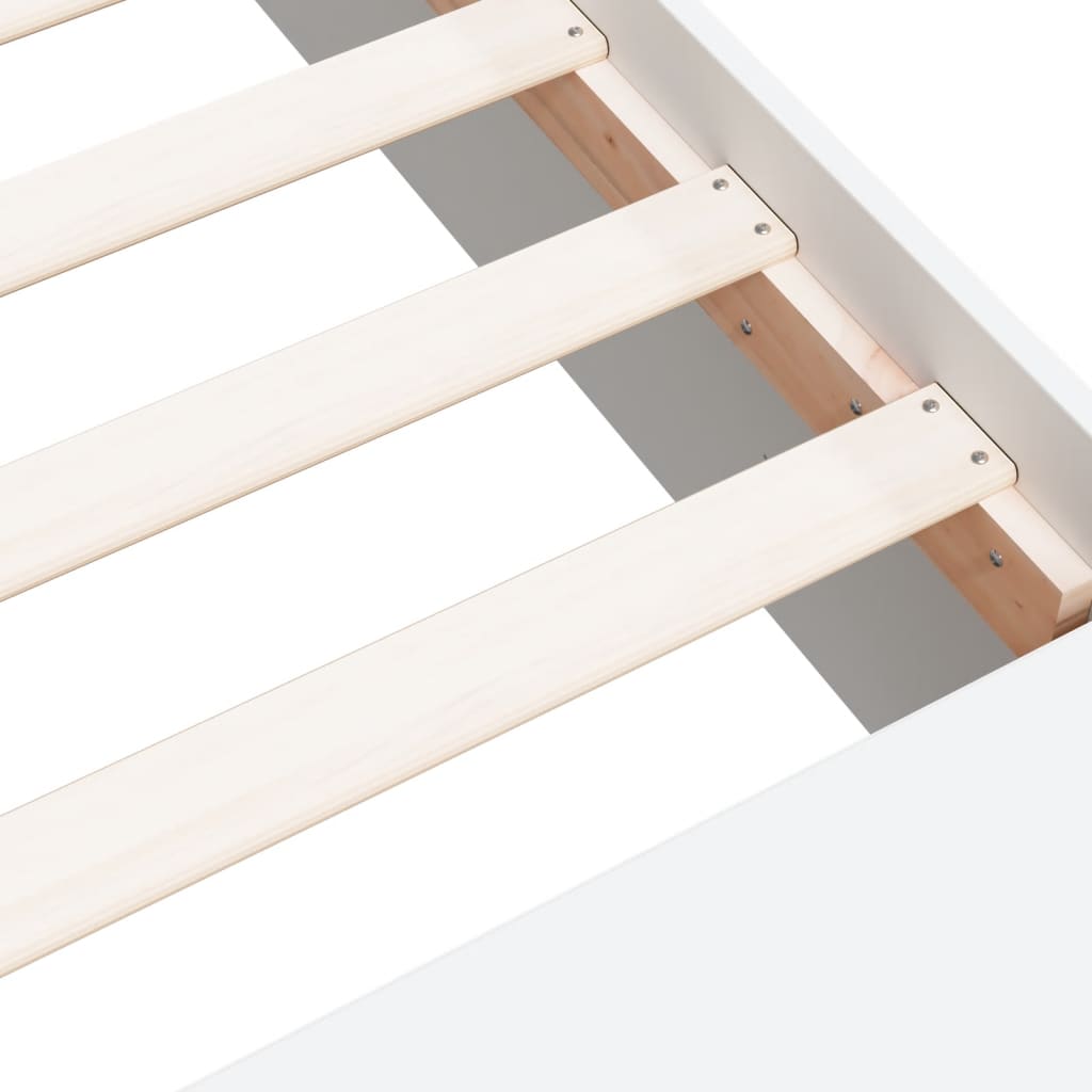 Sengeramme Hvit 90X190 Cm Konstruert Tre