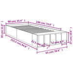 Sengeramme Hvit 90X190 Cm Konstruert Tre