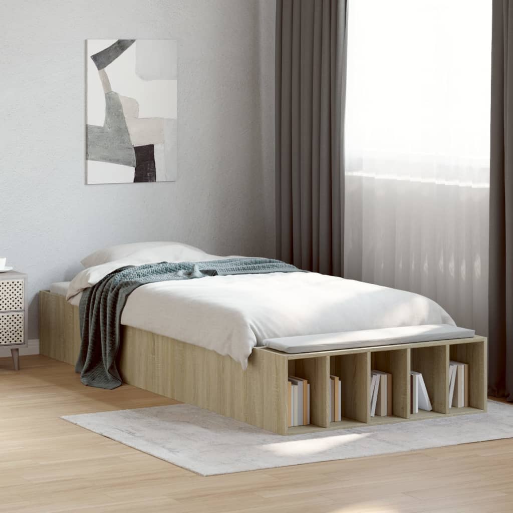 Sengeramme Sonoma Eik 90X190 Cm Konstruert Tre