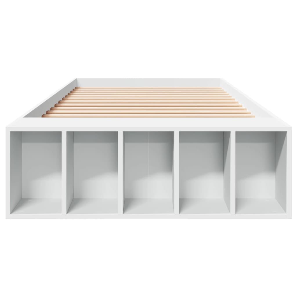 Sengeramme Hvit 75X190 Cm Konstruert Tre