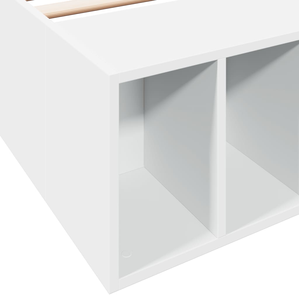 Sengeramme Hvit 75X190 Cm Konstruert Tre