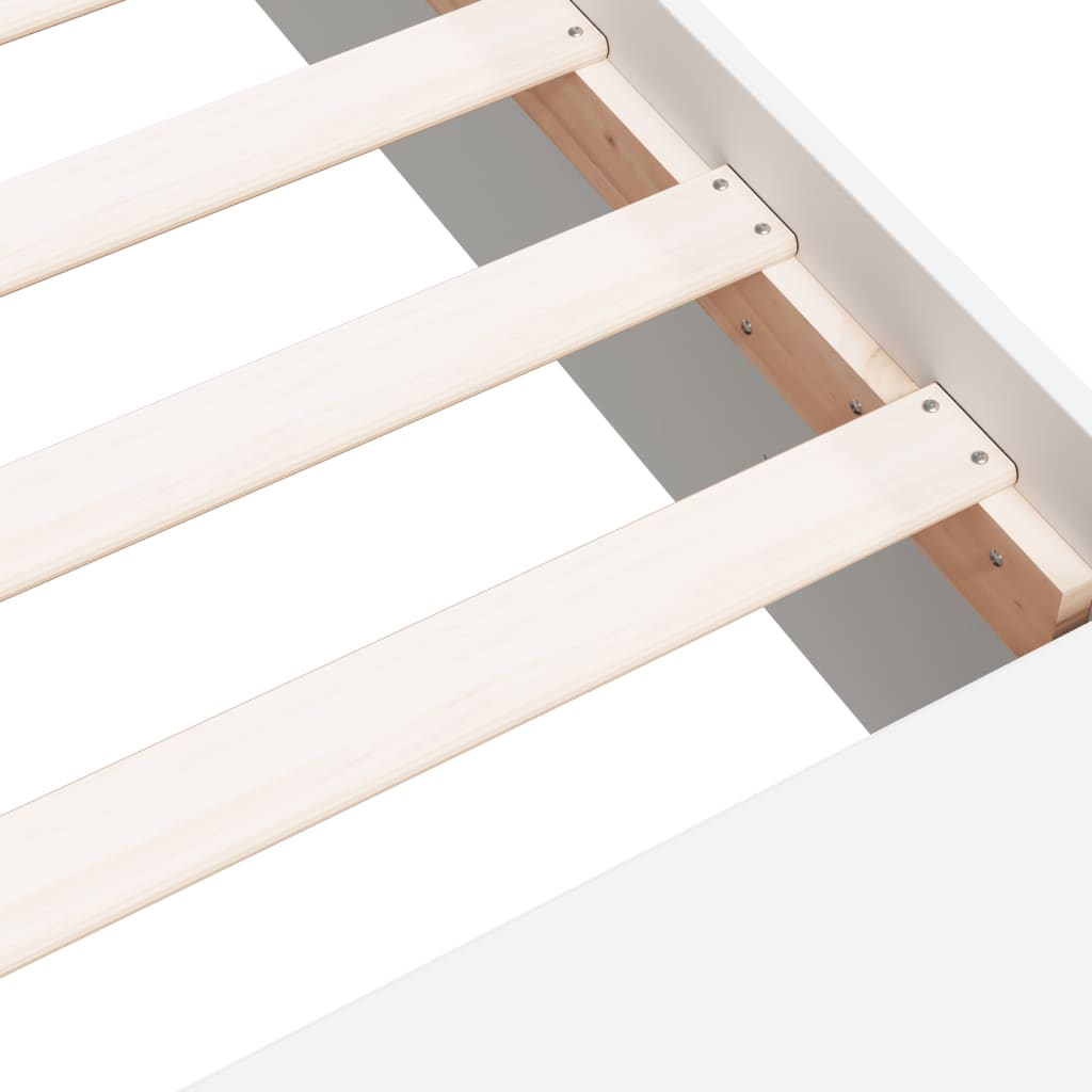 Sengeramme Hvit 75X190 Cm Konstruert Tre