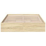 Sengeramme Med Skuffer Sonoma Eik 140X200 Cm Konstruert Tre