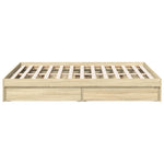 Sengeramme Med Skuffer Sonoma Eik 120X200 Cm Konstruert Tre