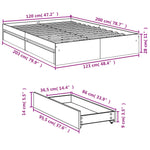 Sengeramme Med Skuffer Sonoma Eik 120X200 Cm Konstruert Tre