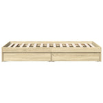 Sengeramme Med Skuffer Sonoma Eik 90X200 Cm Konstruert Tre