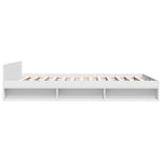 Sengeramme Høyglans Hvit 140X200 Cm Konstruert Tre