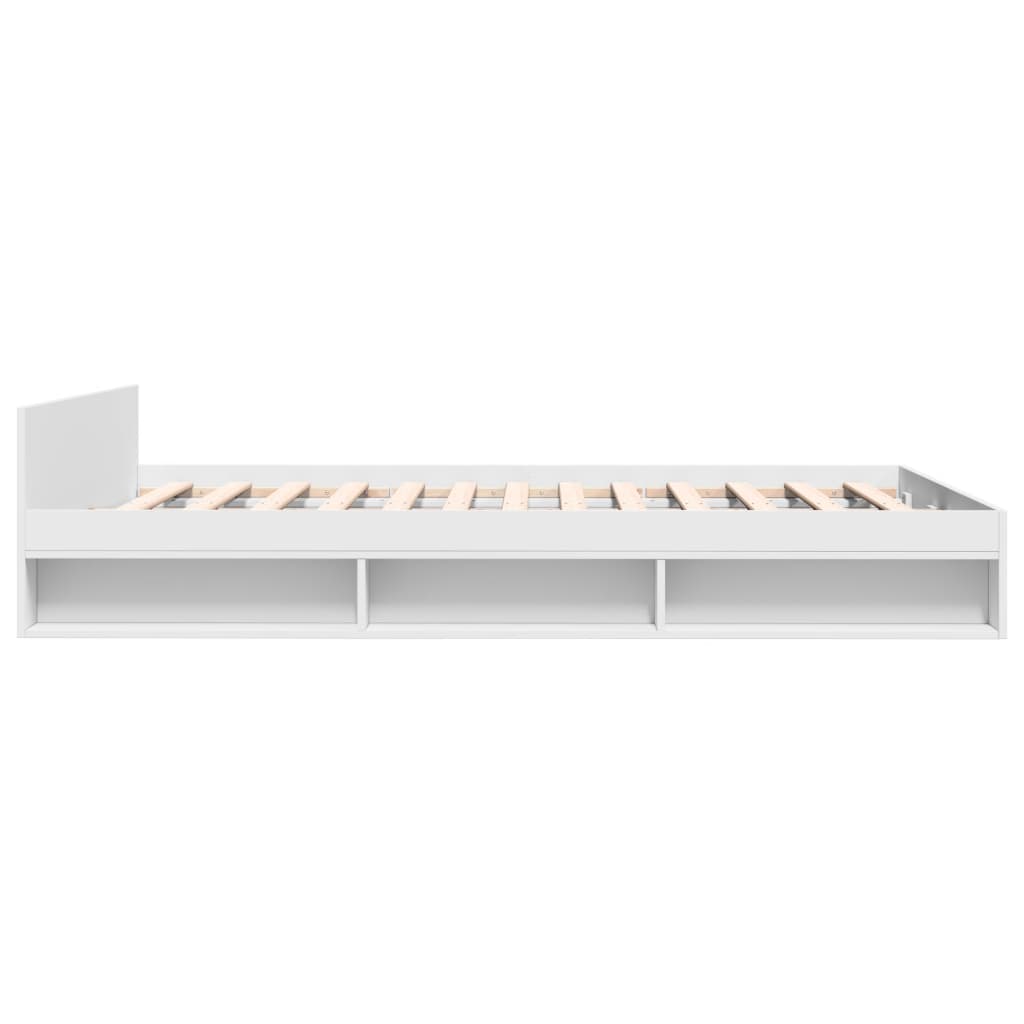 Sengeramme Med Skuffer Hvit 120X190 Cm Konstruert Tre