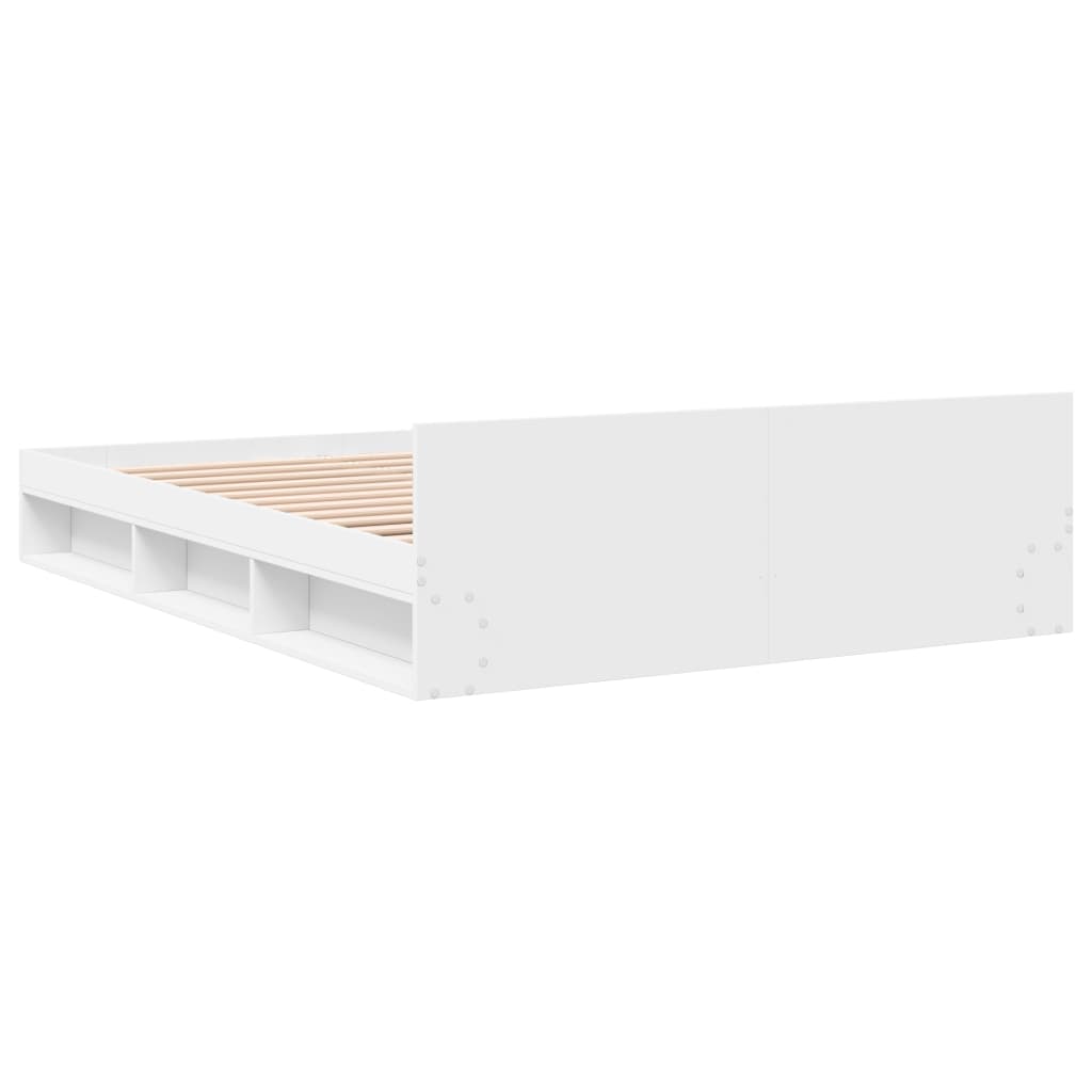 Sengeramme Med Skuffer Hvit 120X190 Cm Konstruert Tre