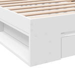 Sengeramme Med Skuff Hvit 75X190 Cm Konstruert Tre
