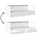Dagseng Med Skuffer Uten Madrass Hvit 100X200 Cm