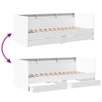 Dagseng Med Skuffer Uten Madrass Hvit 90X200 Cm