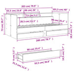 Dagseng Med Skuffer Uten Madrass Hvit 90X200 Cm