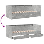 Dagseng Med Skuffer Uten Madrass Betonggrå 90X190 Cm