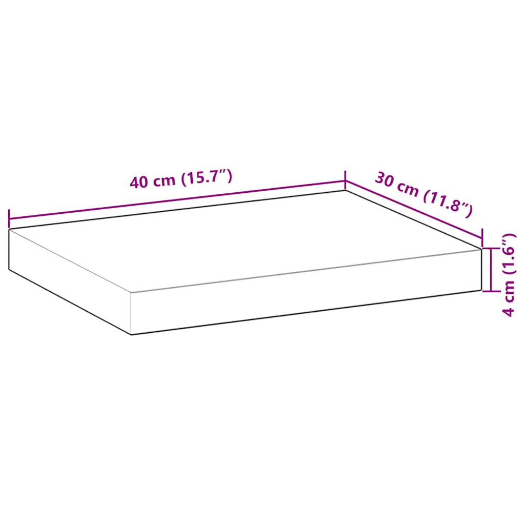 Flytende Hylle 40X30X4 Cm Ubehandlet Heltre Akasie