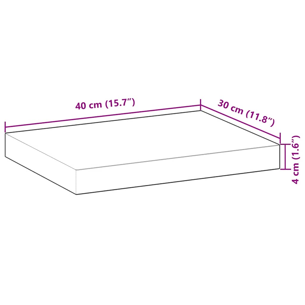 Flytende Hylle 40X30X4 Cm Oljebehandlet Heltre Akasie