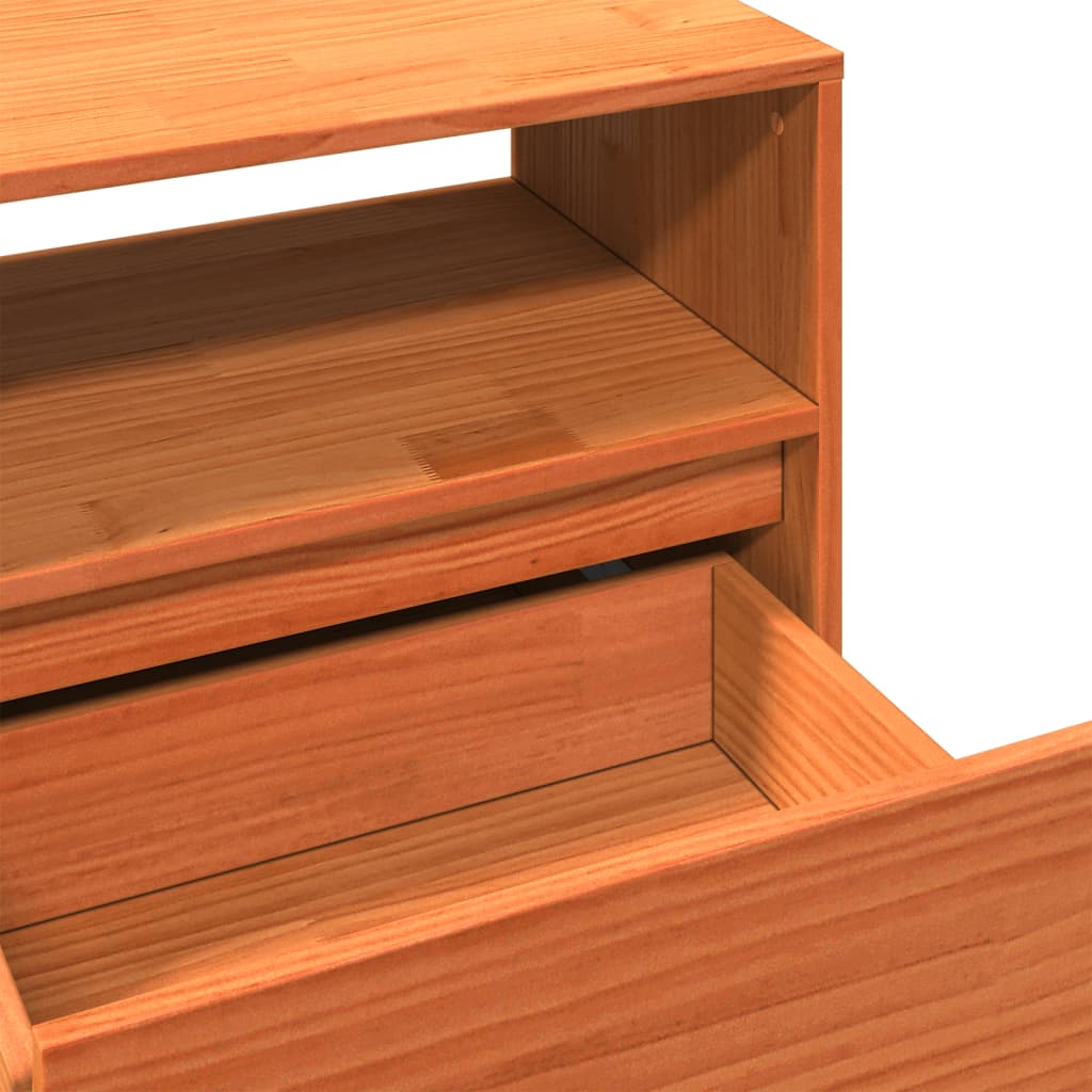 Tv-Benk Voksbrun 140X37X50 Cm Heltre Furu