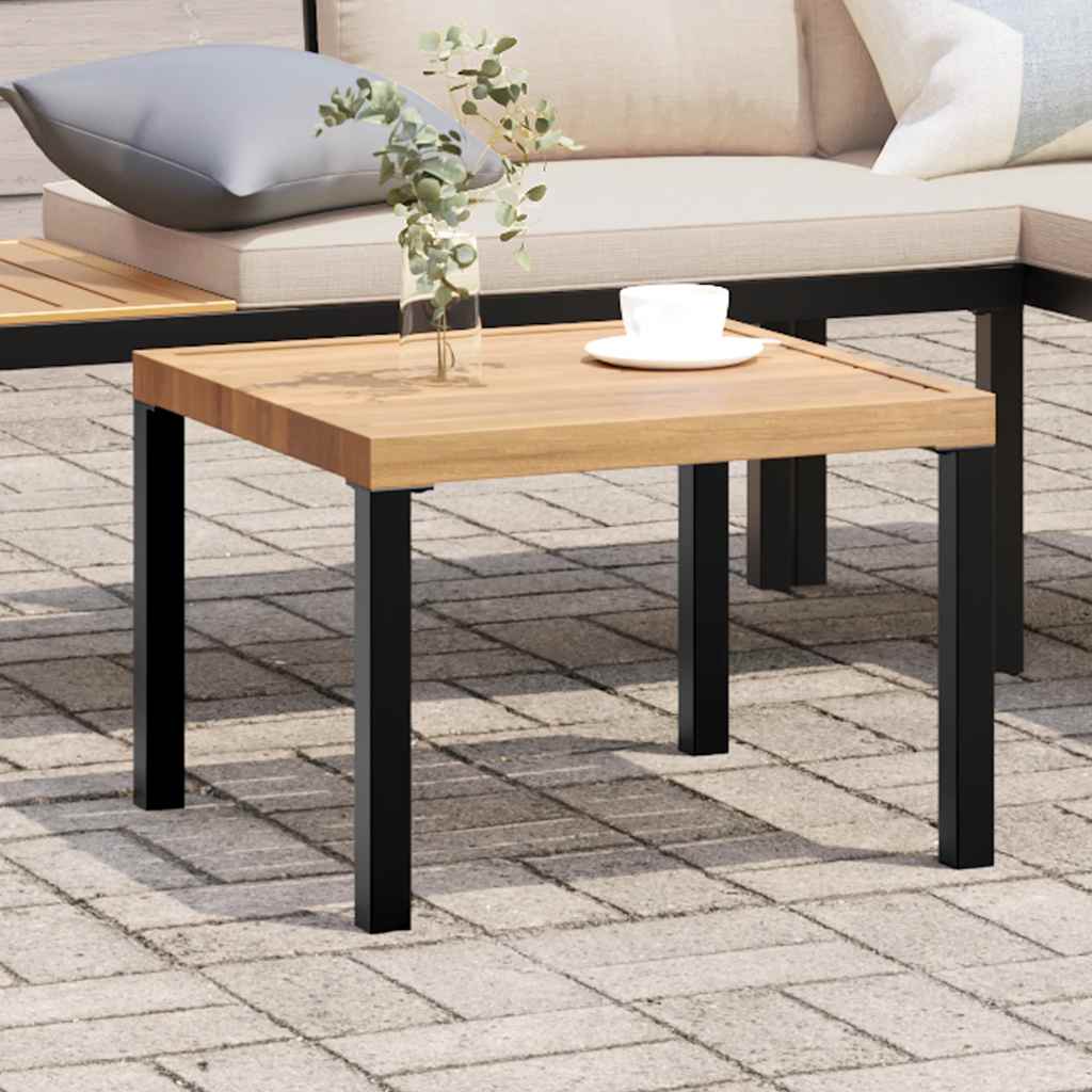 Utendørs Salongbord Svart 55X55X39,5 Cm Pulverlakkert Stål
