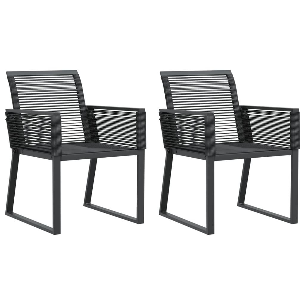 Hagestoler 2 Stk Svart Polyrotting