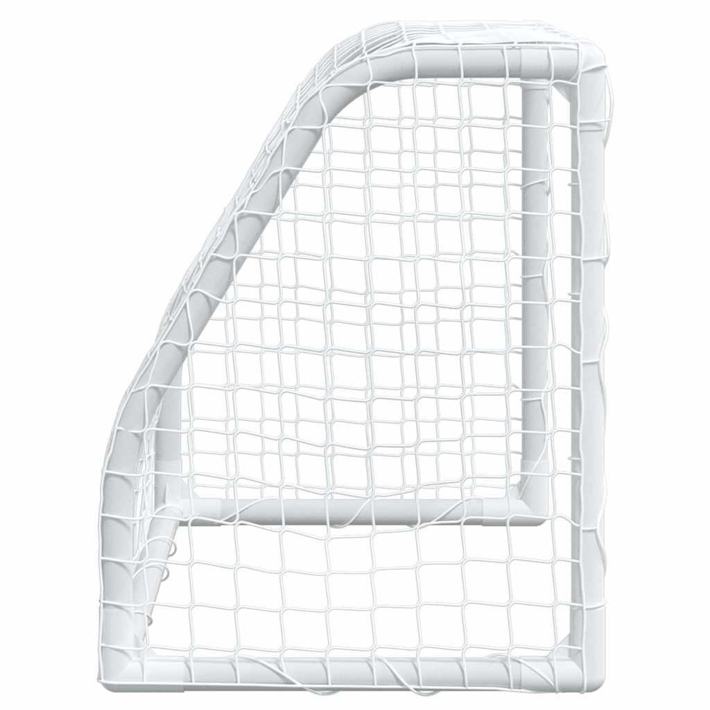 Fotballmål For Barn 2 Stk Med Ball Hvit 64X35X48 Cm Metall