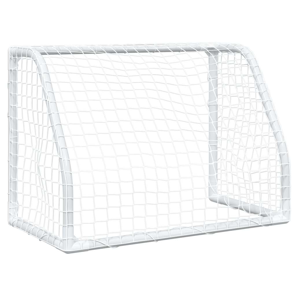 Fotballmål For Barn 2 Stk Med Ball Hvit 64X35X48 Cm Metall