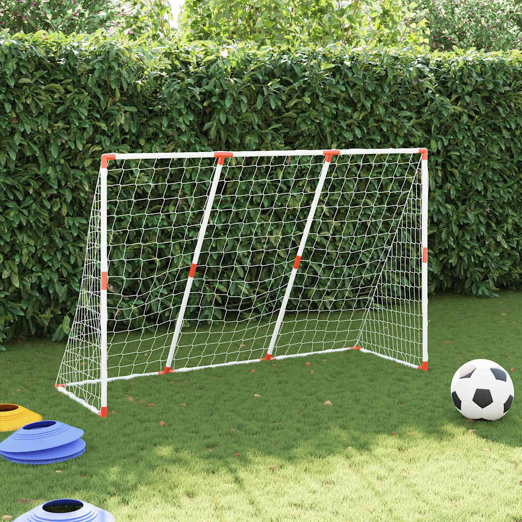 Fotballmål For Barn Med Baller 2-I-1 Hvit 184X64X124 Cm