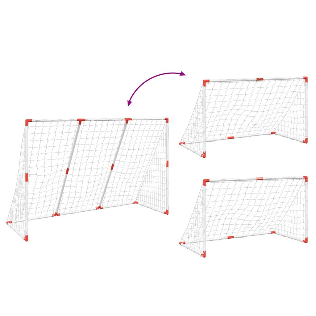 Fotballmål For Barn Med Baller 2-I-1 Hvit 184X64X124 Cm