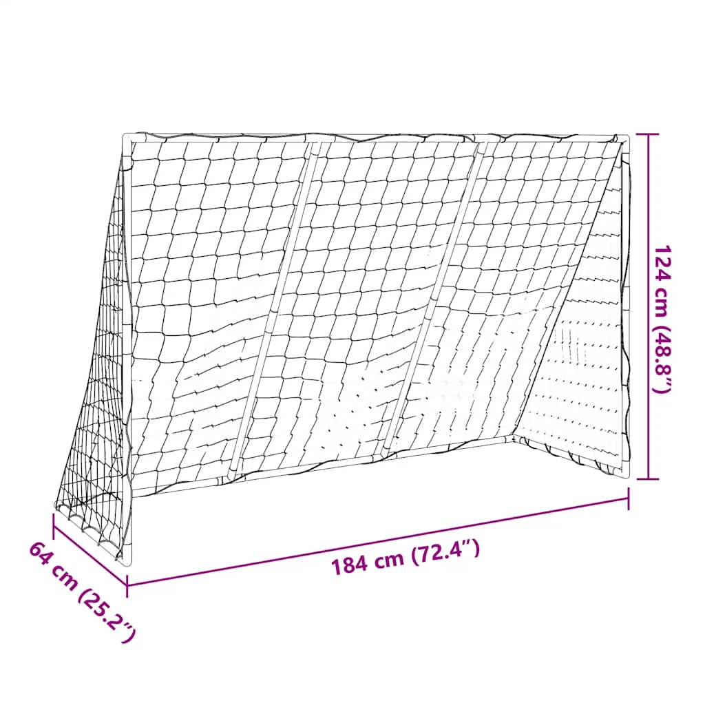 Fotballmål For Barn Med Baller 2-I-1 Hvit 184X64X124 Cm