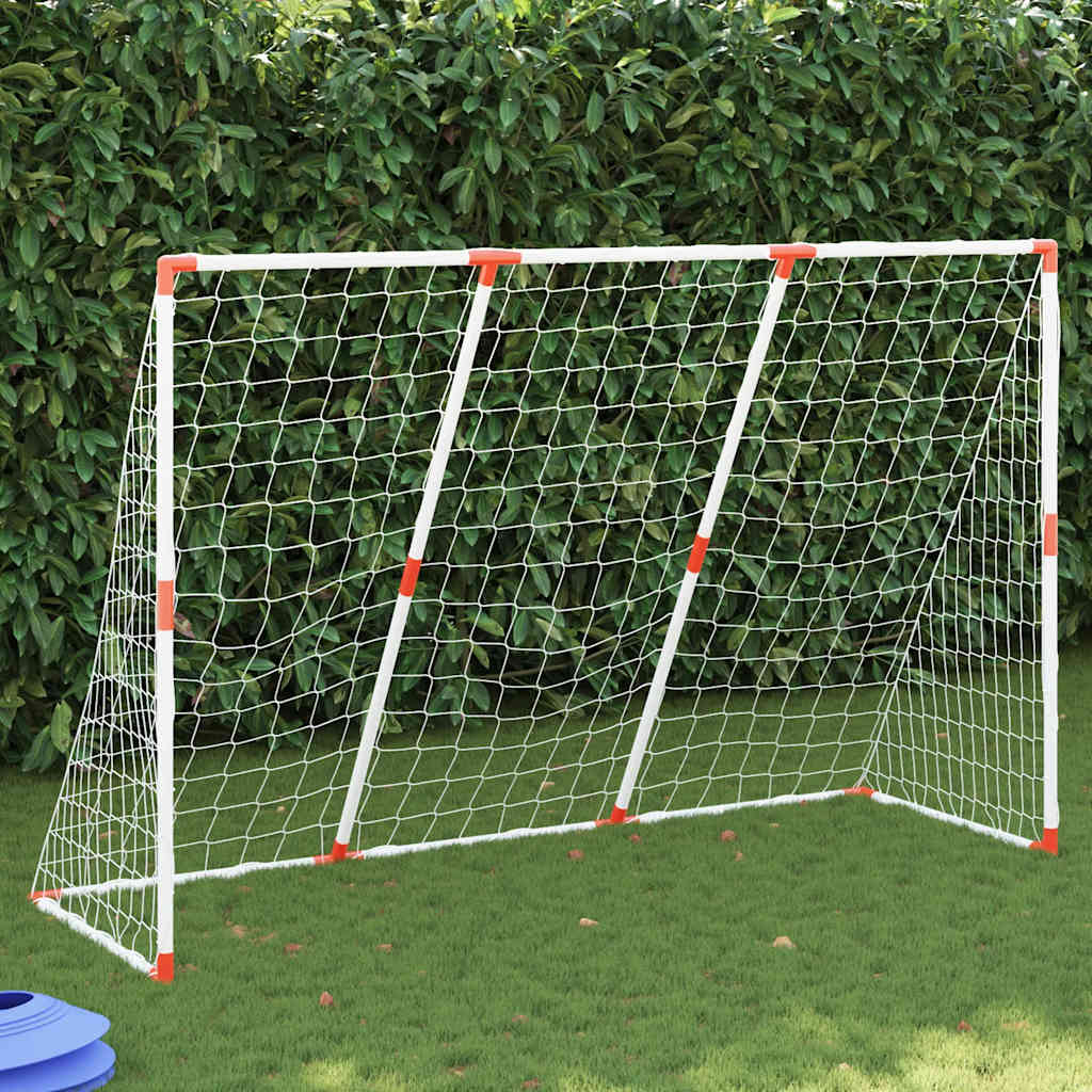 Fotballmål For Barn Med Baller 2-I-1 Hvit 184X64X124 Cm