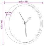 Veggklokke Blå Ø25,5 Cm Polystyren Og Glass