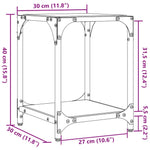 Sofabord Med Gjennomsiktig Glassplate 2 Stk 30X30X40 Cm Stål