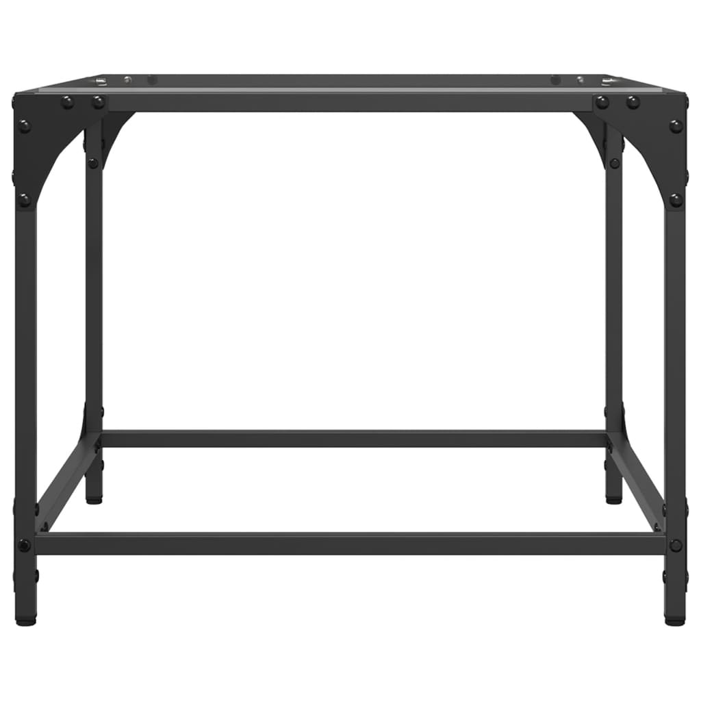 Sofabord Med Gjennomsiktig Glassplate 50X50X40 Cm Stål