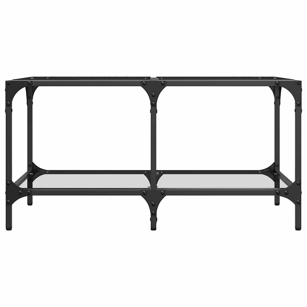 Sofabord Med Gjennomsiktig Glassplate 78,5X40X40 Cm Stål