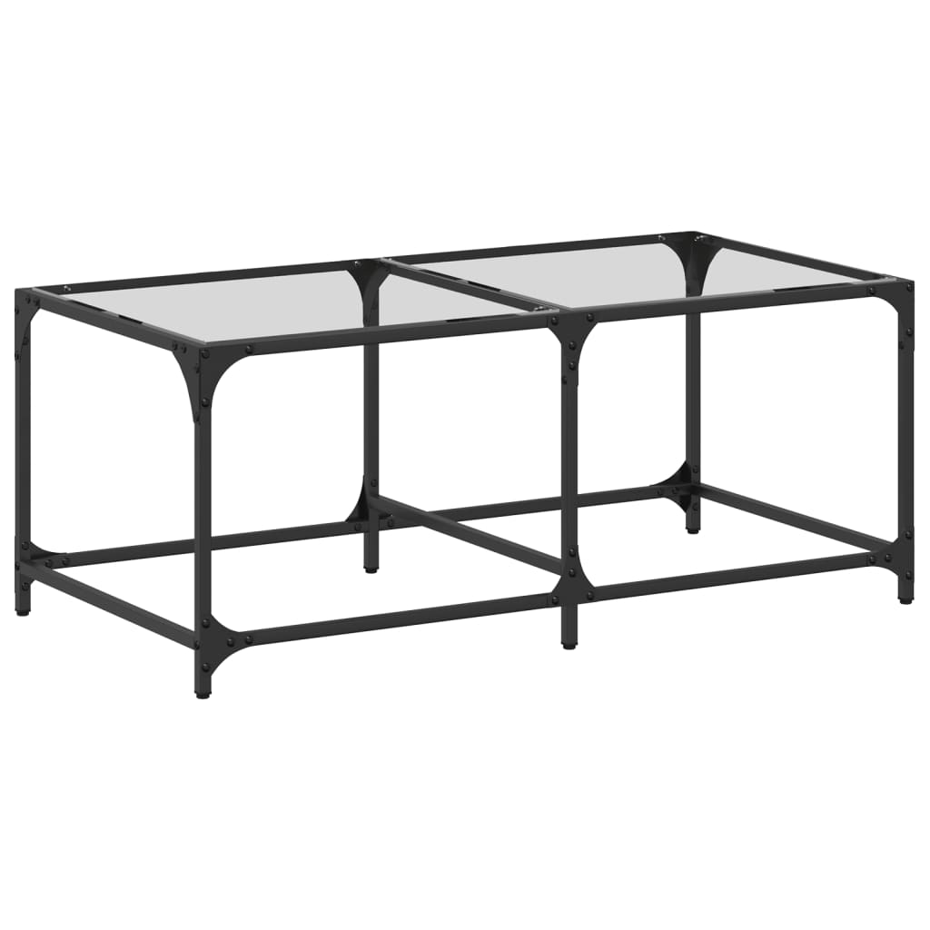 Sofabord Med Gjennomsiktig Glassplate 98,5X50X40 Cm Stål