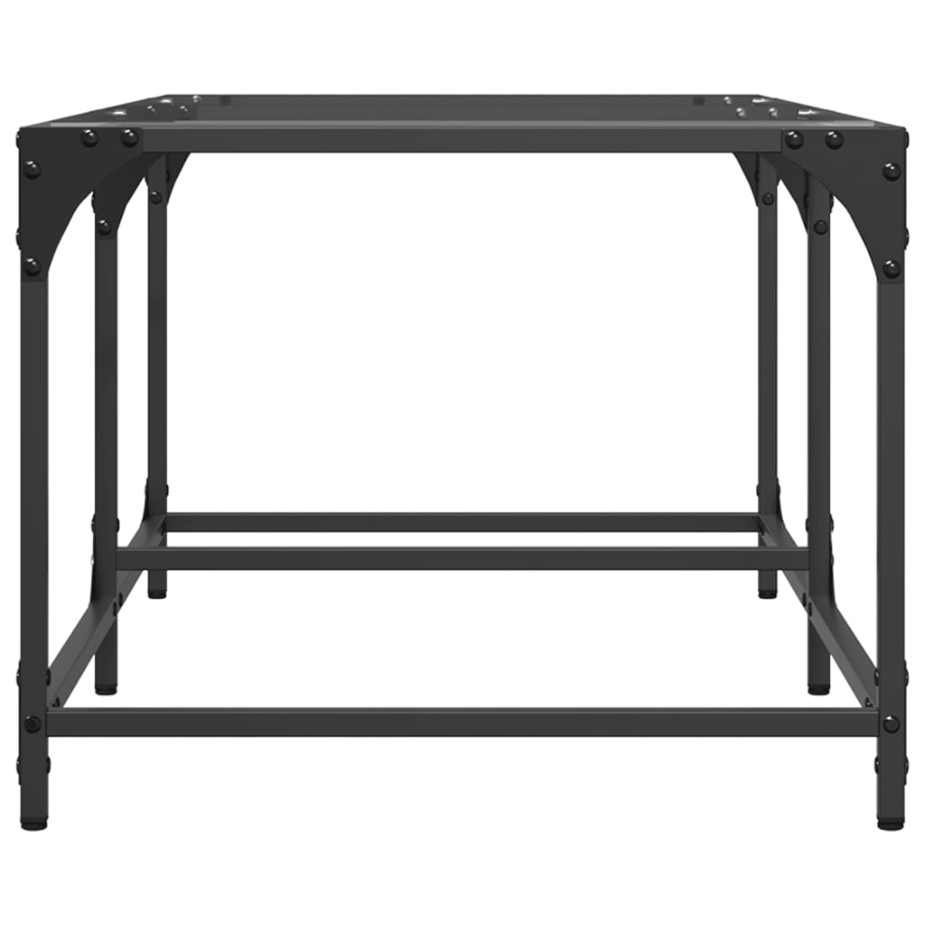 Sofabord Med Gjennomsiktig Glassplate 98,5X50X40 Cm Stål