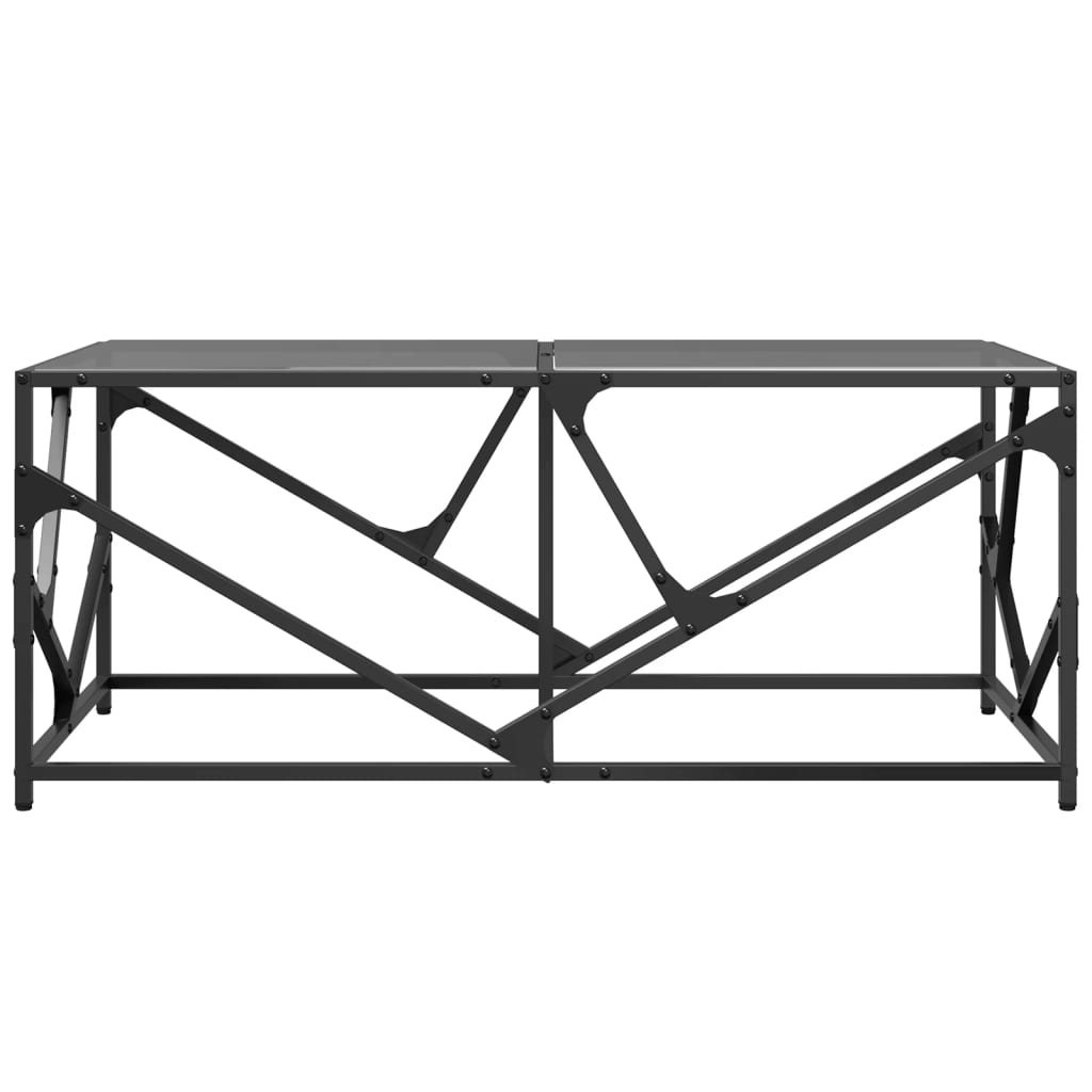 Salongbord Med Svart Glassplate 98,5X50X41 Cm Stål