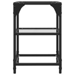 Stablebord Med Gjennomsiktig Glassplate 30X30X45 Cm Stål