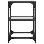 Sofabord Med Gjennomsiktig Glassplate 2 Stk 30X30X45 Cm Stål