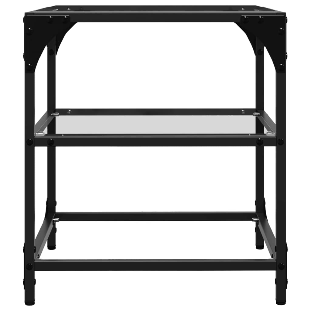 Sofabord Med Gjennomsiktig Glassplate 2 Stk 40X40X45 Cm Stål