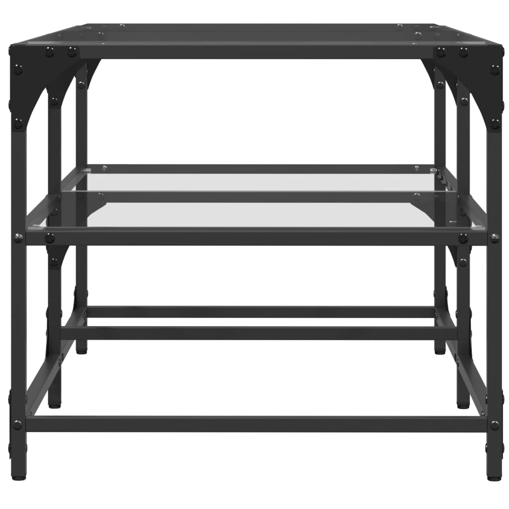 Sofabord Med Gjennomsiktig Glassplate 98,5X50X45 Cm Stål