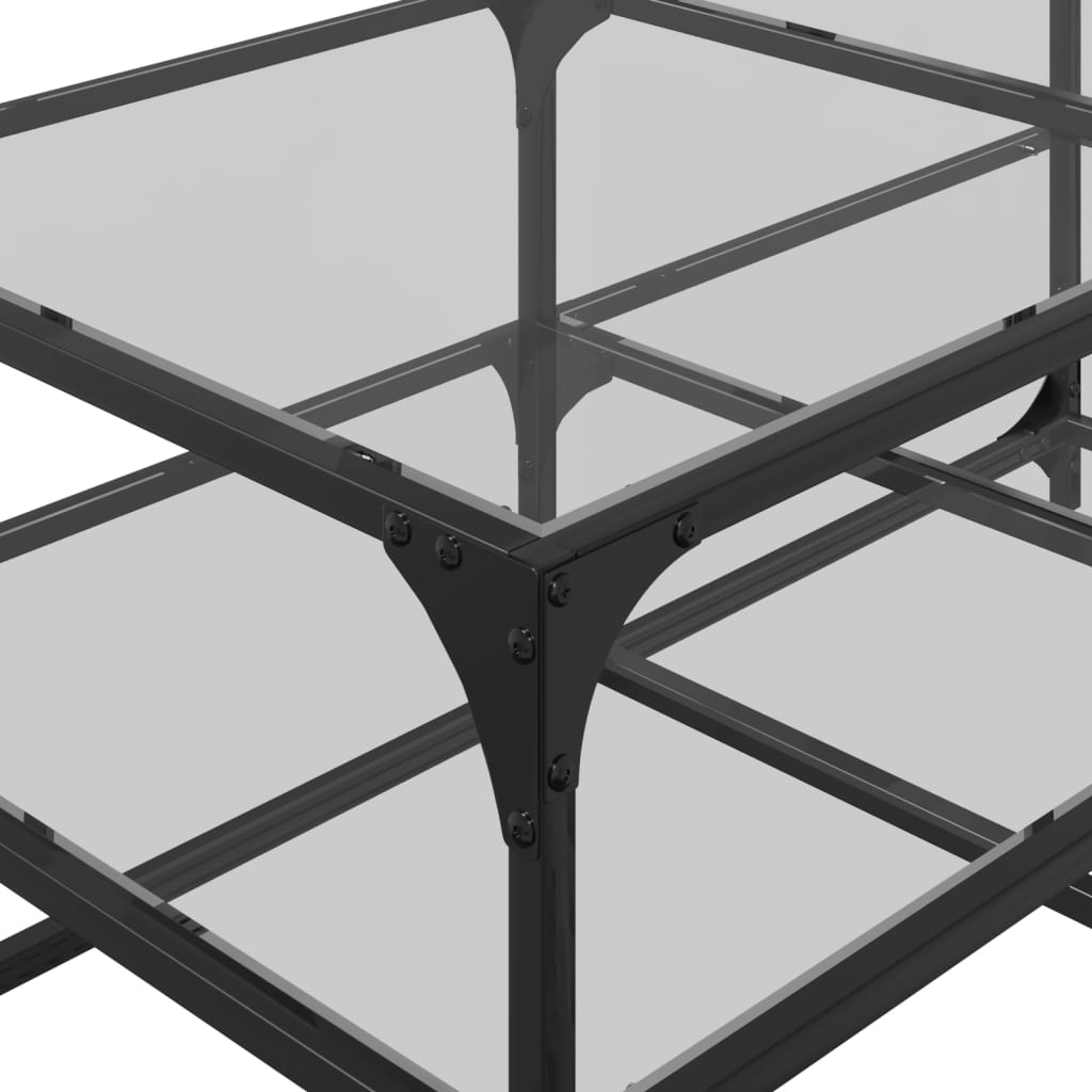 Sofabord Med Gjennomsiktig Glassplate 98,5X50X45 Cm Stål