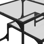 Sofabord Med Gjennomsiktig Glassplate 98,5X50X45 Cm Stål