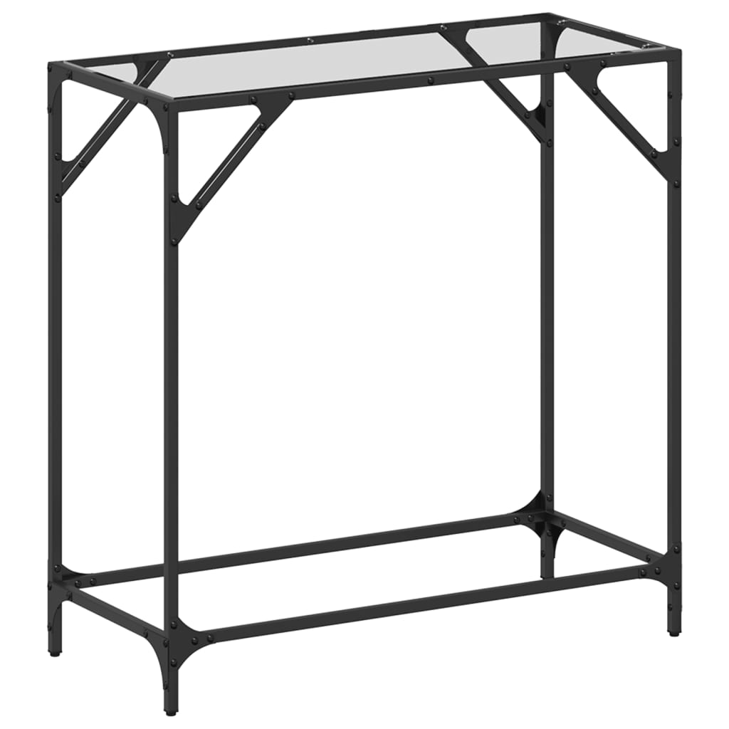 Konsollbord Med Gjennomsiktig Glassplate 80X35X81 Cm Stål