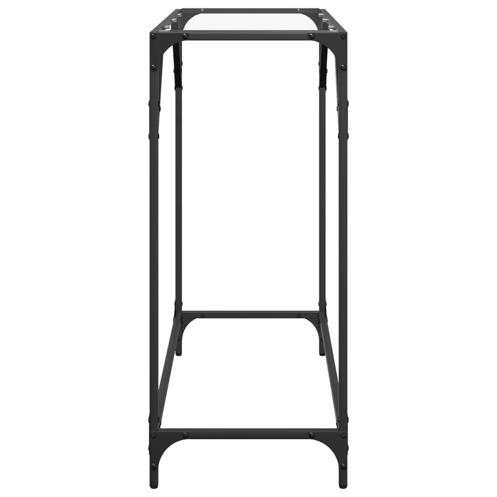 Konsollbord Med Gjennomsiktig Glassplate 80X35X81 Cm Stål