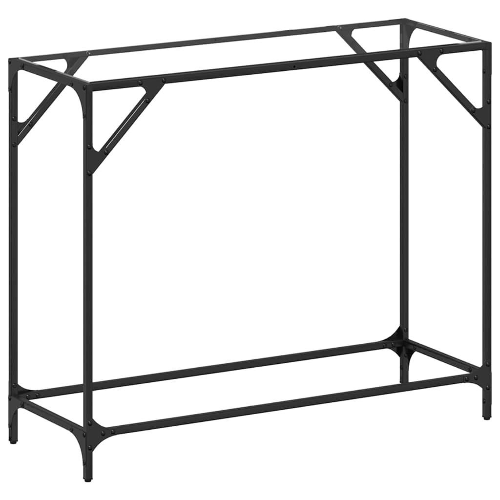 Konsollbord Med Gjennomsiktig Glassplate 98X35X81 Cm Stål