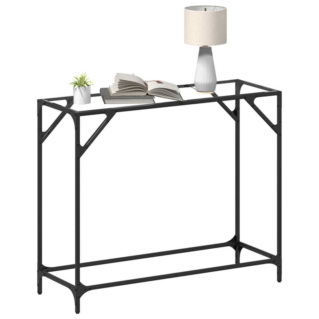 Konsollbord Med Gjennomsiktig Glassplate 98X35X81 Cm Stål