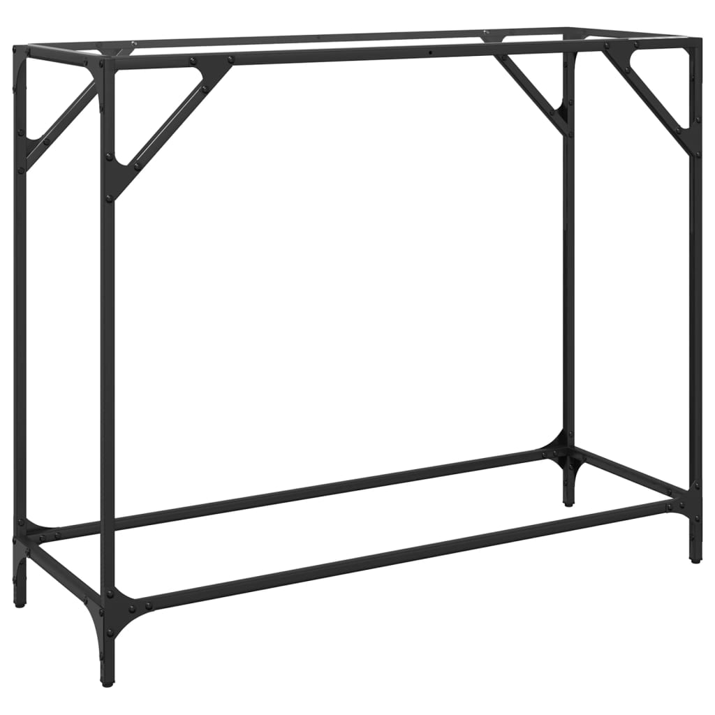 Konsollbord Med Gjennomsiktig Glassplate 98X35X81 Cm Stål