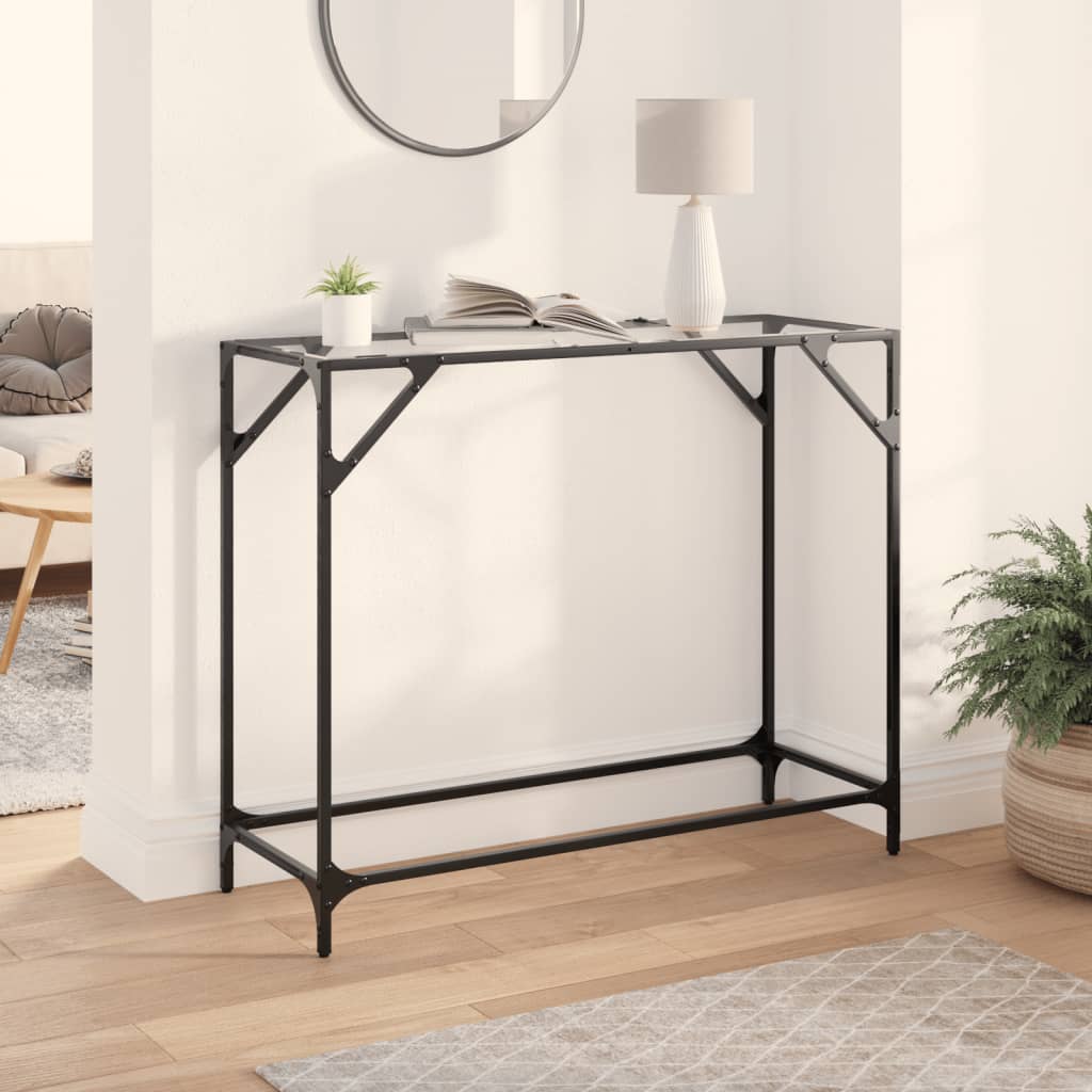 Konsollbord Med Gjennomsiktig Glassplate 98X35X81 Cm Stål
