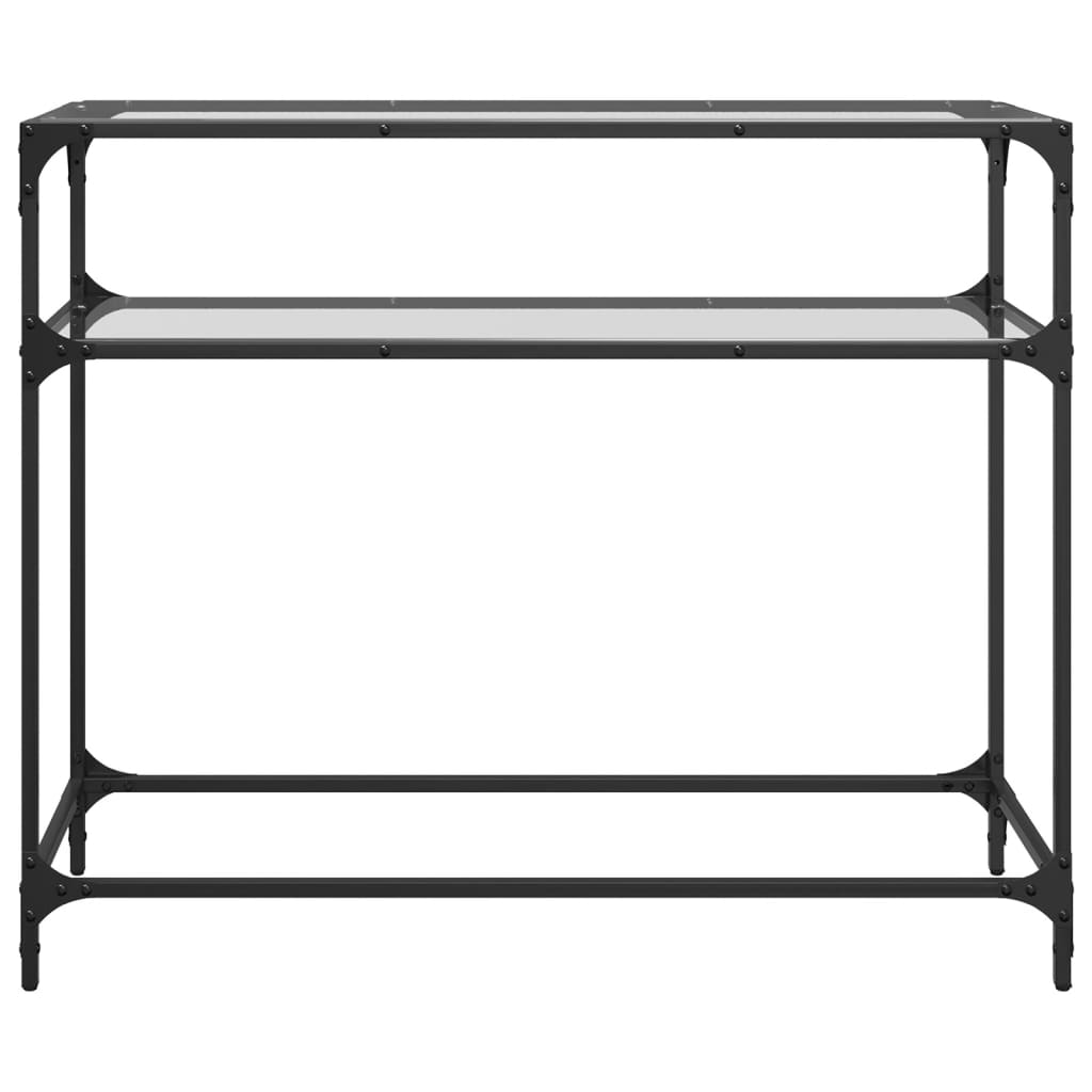 Konsollbord Med Gjennomsiktig Glassplate 98X35X81 Cm Stål
